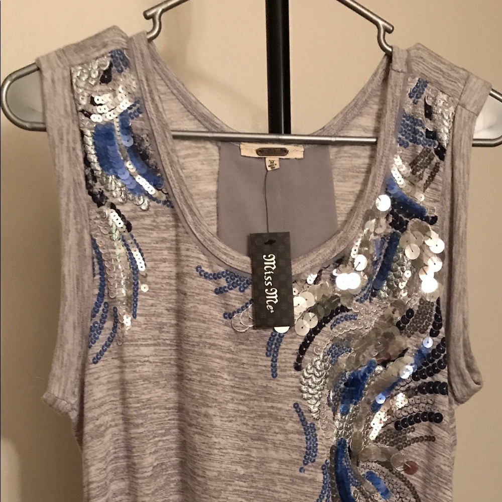 NWT Miss Me Sequin Blouse